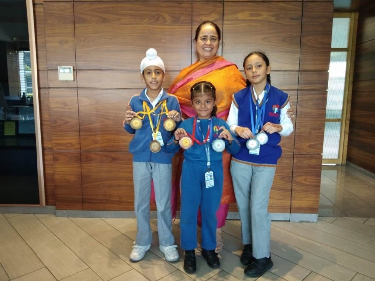 3 Gold medals in Punjab Roller Skating Championship - Gurukul World School